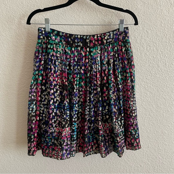 NWOT Kate Spade Metallic Multi Dot Silk Skirt - Picture 6 of 7